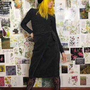 Vintage Denim Wrap Skirt